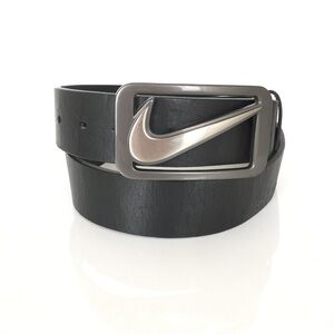 Nike Golf Large Logo Buckle Black Belt Men’s Size 34 Faux Leather